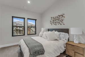 Bedroom featuring carpet floors and recessed lighting