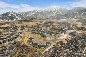 View of mountain background featuring nearby suburban area