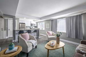 Living room featuring baseboards