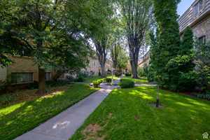 View of home's community featuring a yard and a residential view