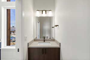 Half bathroom with vanity