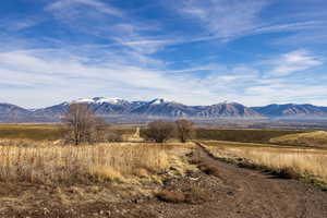 View of mountain background with rural landscape