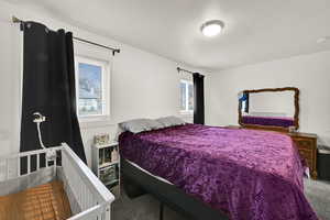 View of carpeted bedroom