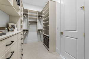 View of walk in closet