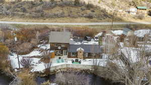 Aerial view of property and surrounding area