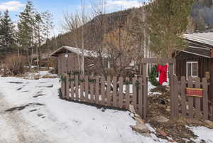 Exterior space with an outdoor structure