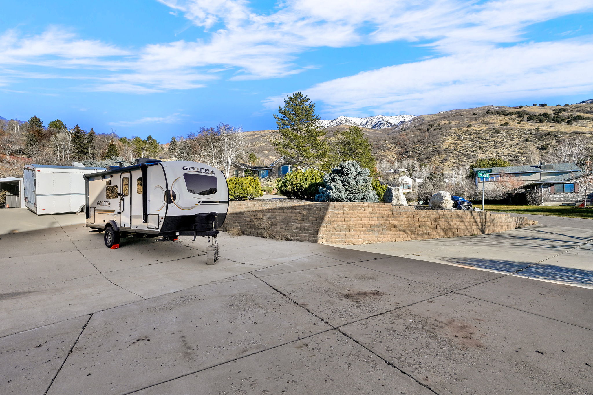 View of parking / parking lot featuring a mountain view