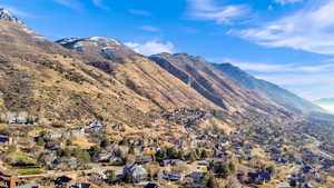 Mountain view with nearby suburban area
