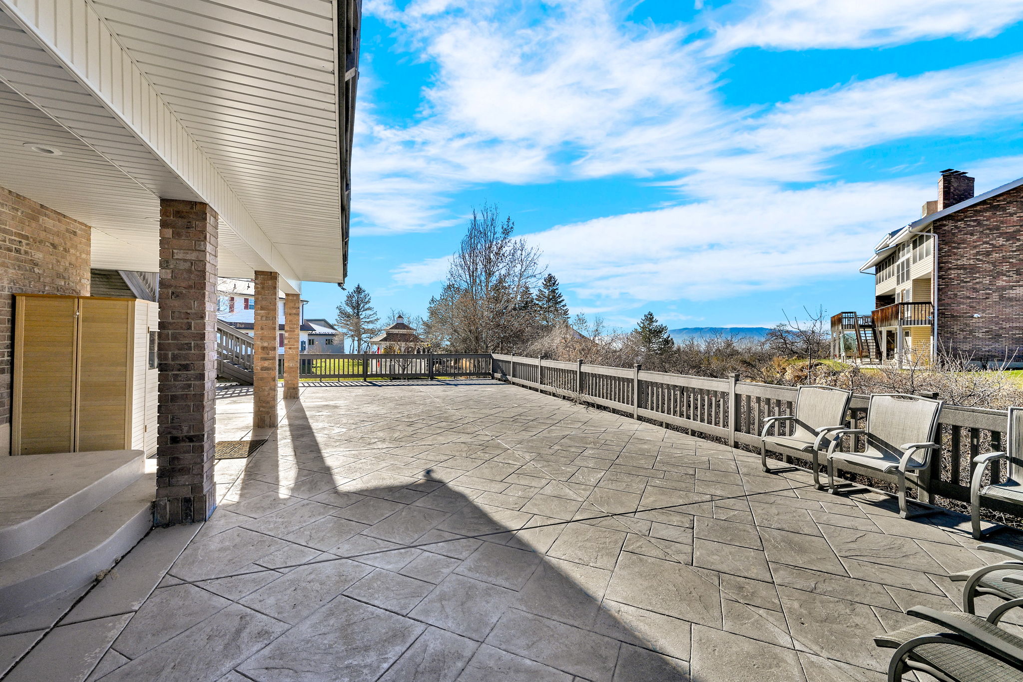 Fenced backyard featuring a patio area