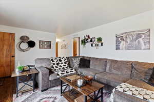 Living area featuring wood finished floors