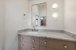 Bathroom featuring vanity