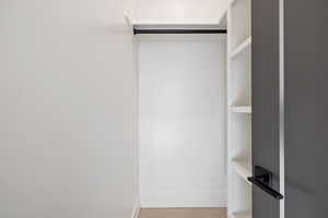 Spacious closet with carpet