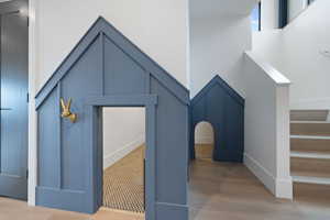 Kid play room at the bottom of the stairs