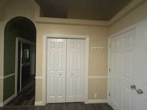 Primary bedroom showing one of two closets