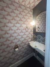 View of half bath on main level. recently updated