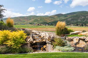 Mountain view with rural landscape