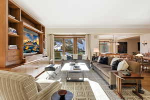 Living room featuring light wood-type flooring