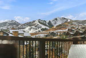 Ski resort mountain views from large windows and private balcony
