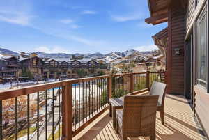 Private balcony with ski resort views