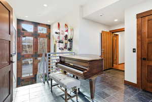 Foyer entrance with recessed lighting