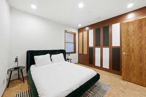 Bedroom with recessed lighting