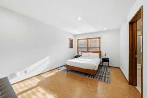 Bedroom with recessed lighting