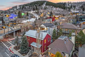 Aerial perspective of suburban area