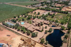 Aerial view of a pool area