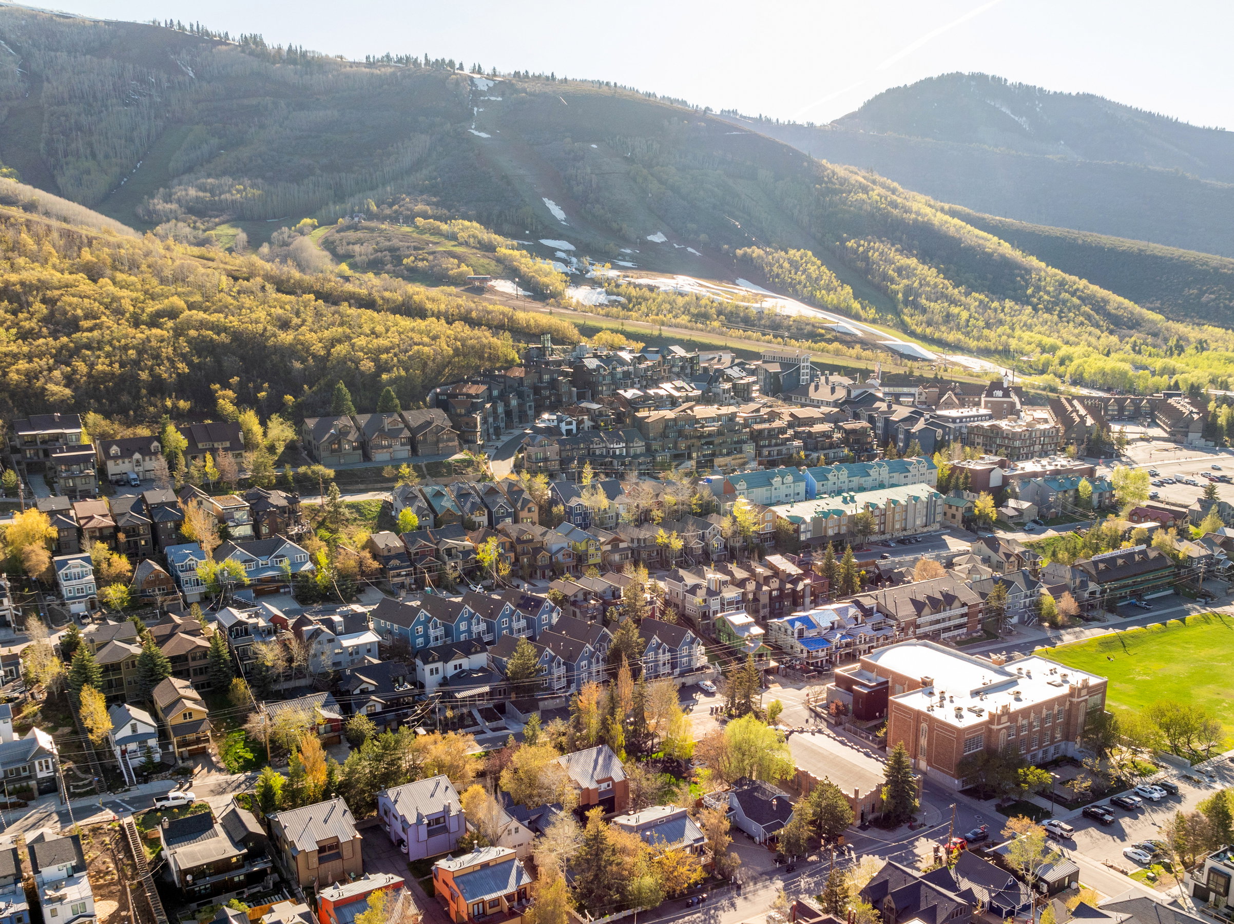 Mountain view with nearby suburban area