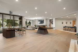 Building lobby featuring recessed lighting and expansive windows