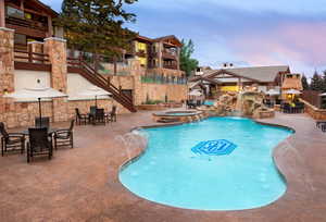 Outdoor heated pools and hot tub.