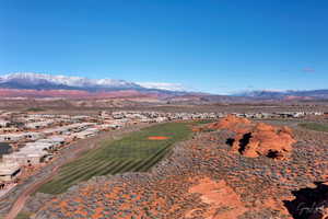 View of mountain backdrop with a local golf course