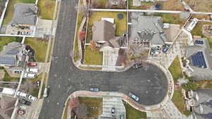 Aerial overview of property's location with nearby suburban area