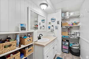 Owners suite Bathroom with lots of shelves