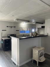 Kitchen Bar and Gas Fireplace