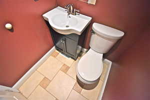 Bathroom with vanity and tile patterned floors