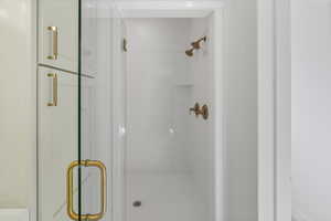 Bathroom with a shower stall