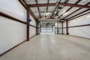 Garage with metal wall