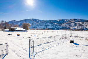 Mountain view with rural landscape