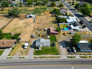 Aerial perspective of suburban area