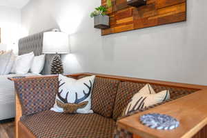 Bedroom with wood finished floors