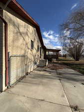 View of home's exterior with brick siding