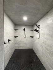 Bathroom with tiled shower