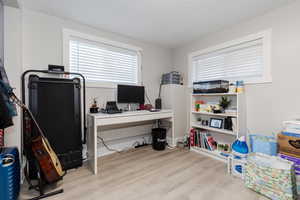 Office featuring light wood-style flooring