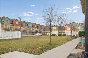View of yard featuring a residential view