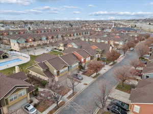 Aerial perspective of suburban area