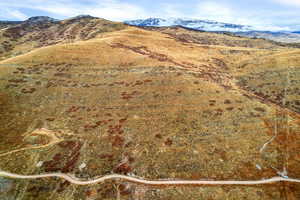Bird's eye view of a mountain backdrop