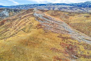 Bird's eye view of a mountain backdrop