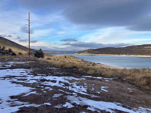 Water view with a mountainous background