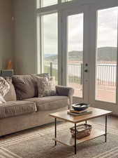 Living room featuring wood finished floors
